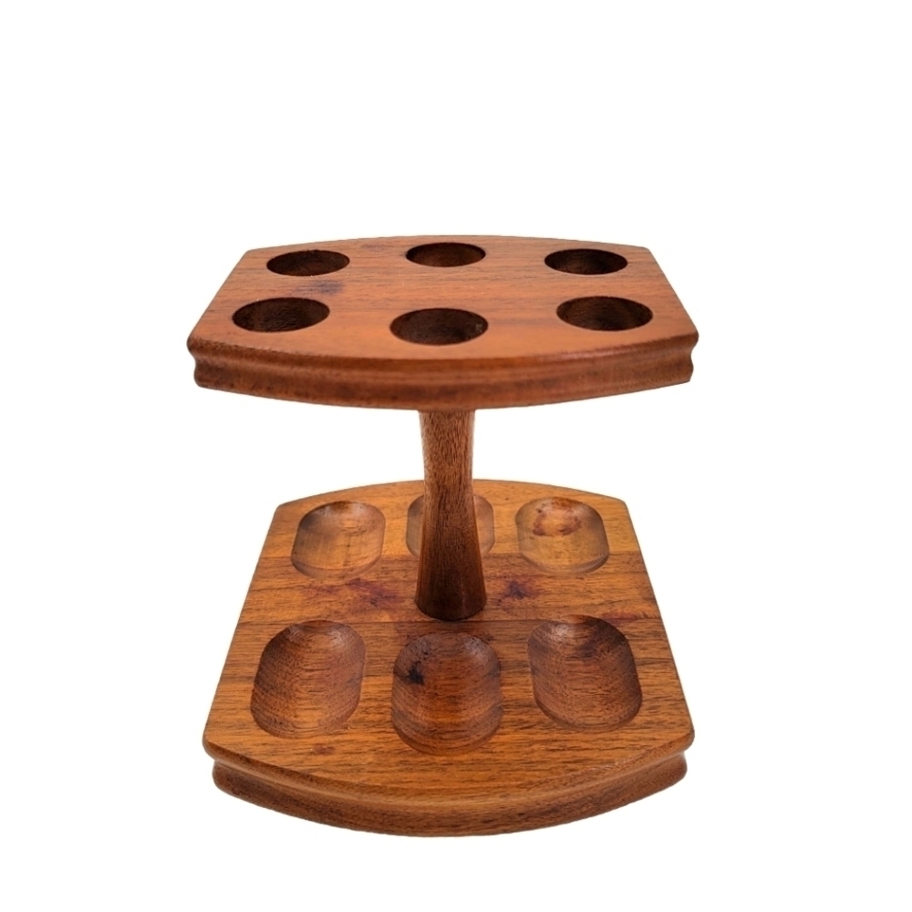 Vintage Decatur Industries Genuine Walnut Pipe Stand